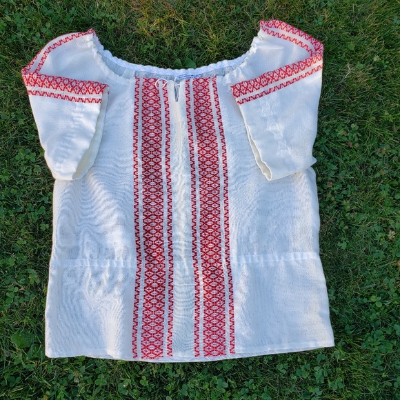 Rare Vtg Hand-Woven by Blind Girls Peasant Blouse - Picture 3 of 7